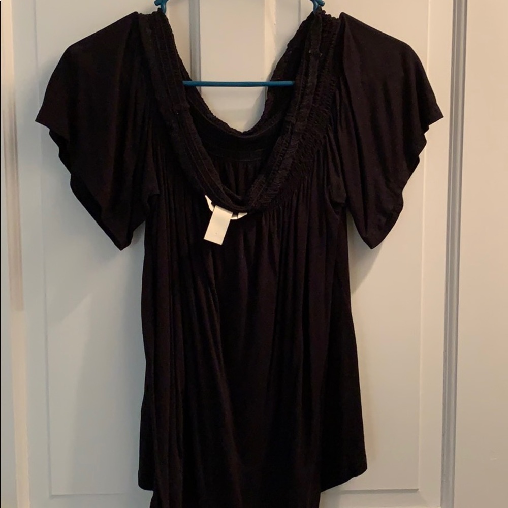 Black off the shoulder shirt